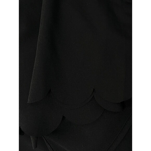 Shein Slip Dress 6 Black Mini V Neck Scallop Hem Stretch‎ Date Night Minimalist - Picture 4 of 5